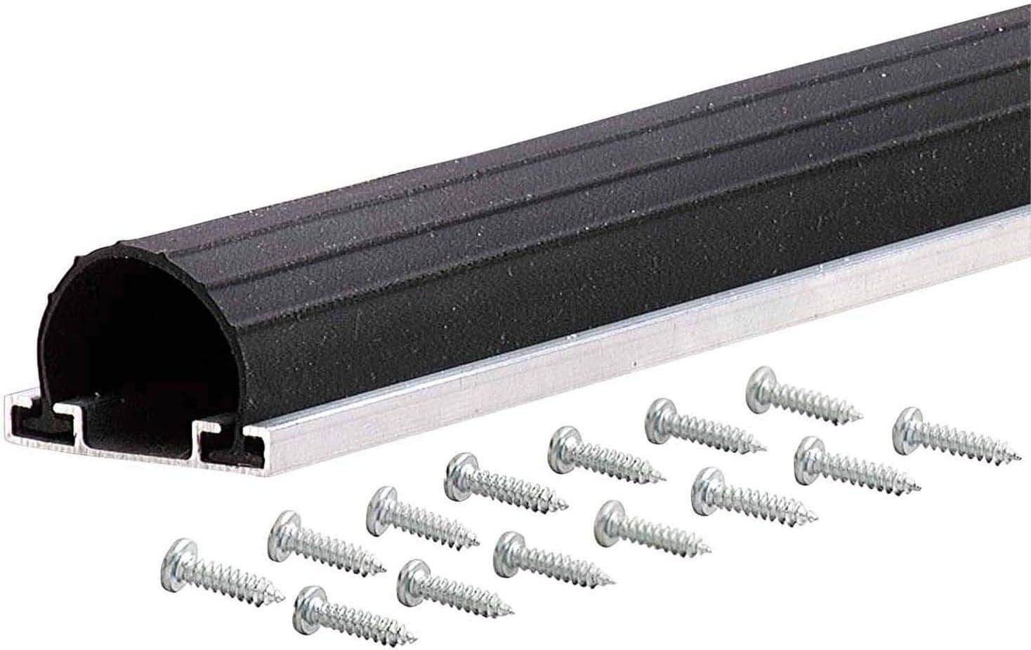 M-D Building Products 87668 18-Feet Universal Aluminum and Rubber Garage Door Bottom, Black — Residential Use, Standard Application