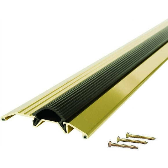 M-D Building Products 9043 M-D 0 Deluxe Low Threshold with Vinyl Seal, 36 in L X 3-3/4 in W X 3/4 in H, 3-3/4" W x3/4" H, Brite Gold
