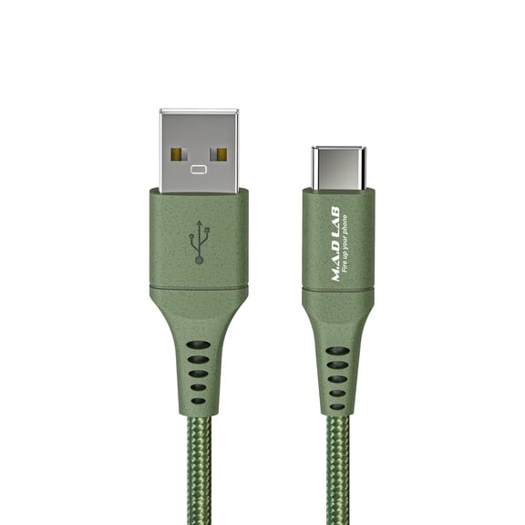 M A D LAB USB to USB C Cable; 3;3 Ft Nylon Braided; 3A Charging; 480 Mbps Data Transfer; 10000+ Bend Tested; USB C Cable Compatible with iPhone 17; iPhone 16; iPhone 15; Android and More