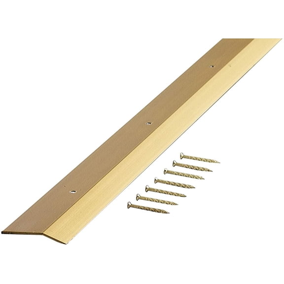 M-D Building Products 72066 Extra Wide Smooth 2-Inch by 36-Inch Carpet Trim, Satin Brass
