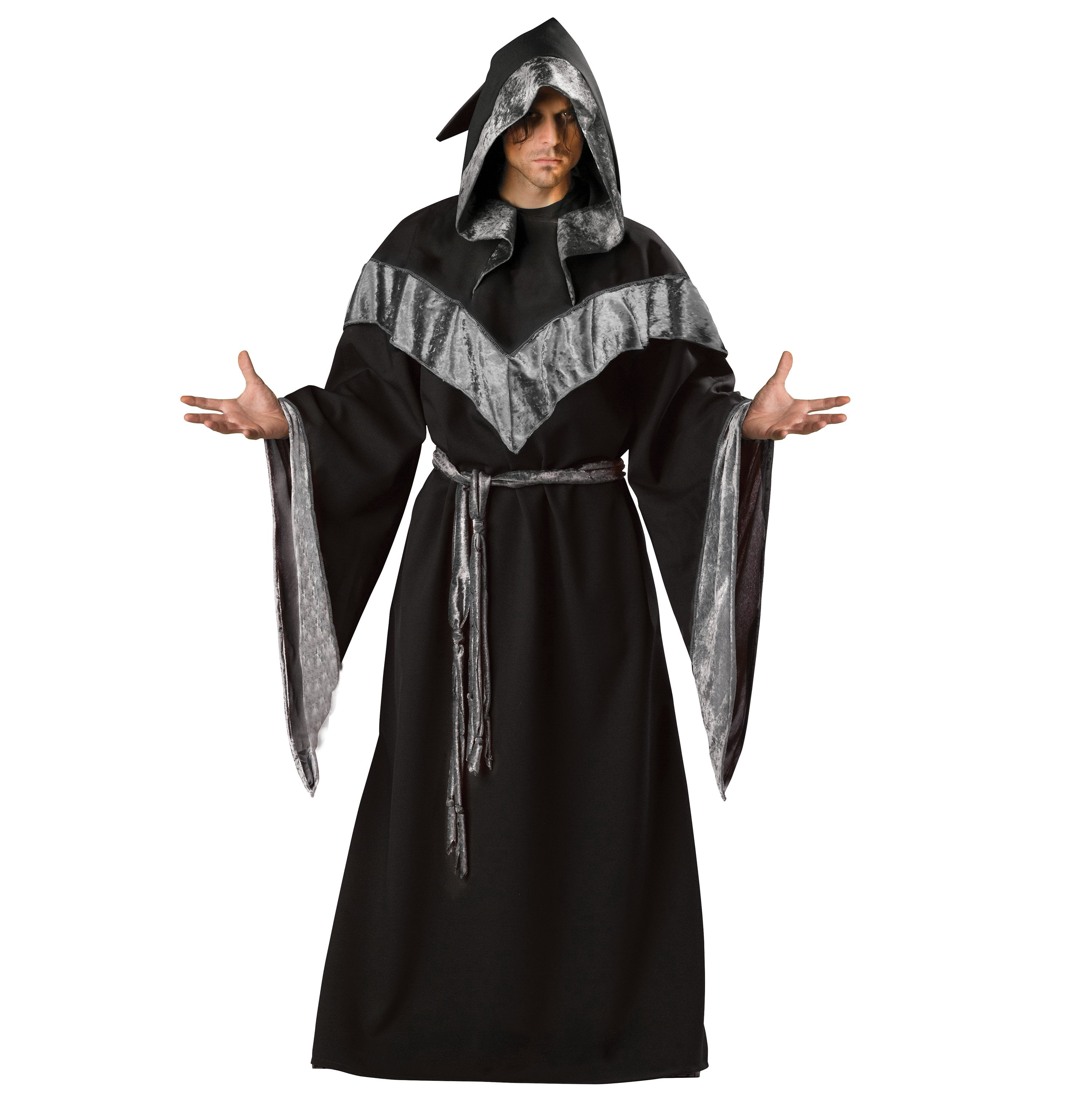 Dark Sorcerer Hooded Robe Halloween Costume for Adults, Adult One Size Fit Most, by Way to Celebrate
