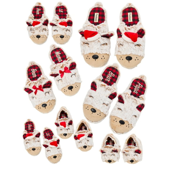 Dearfoams Cozy Comfort Matching Family Bear Slippers