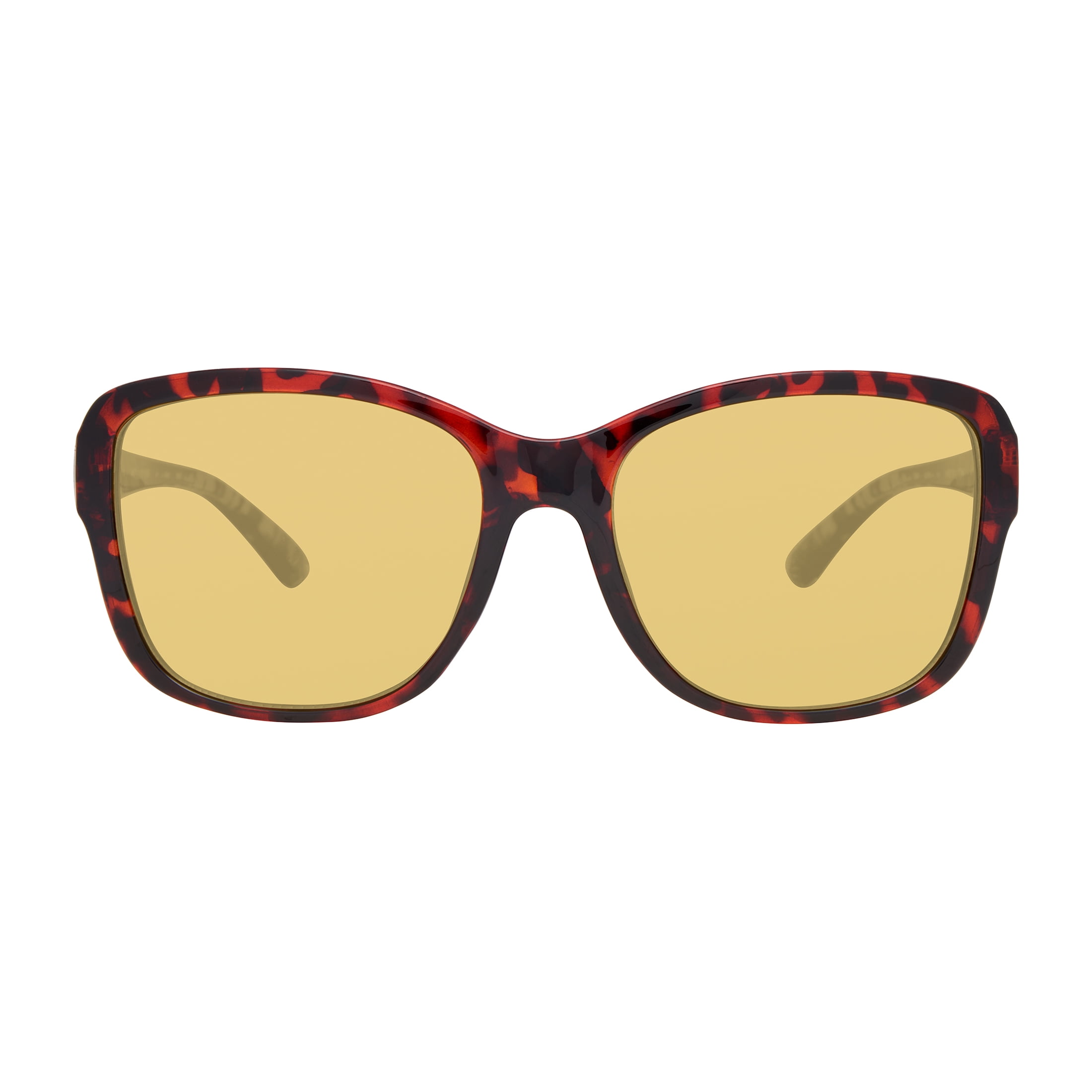 M+ Women's Tortoise Driving Glasses with High-Quality Plastic Frame and Yellow Lenses