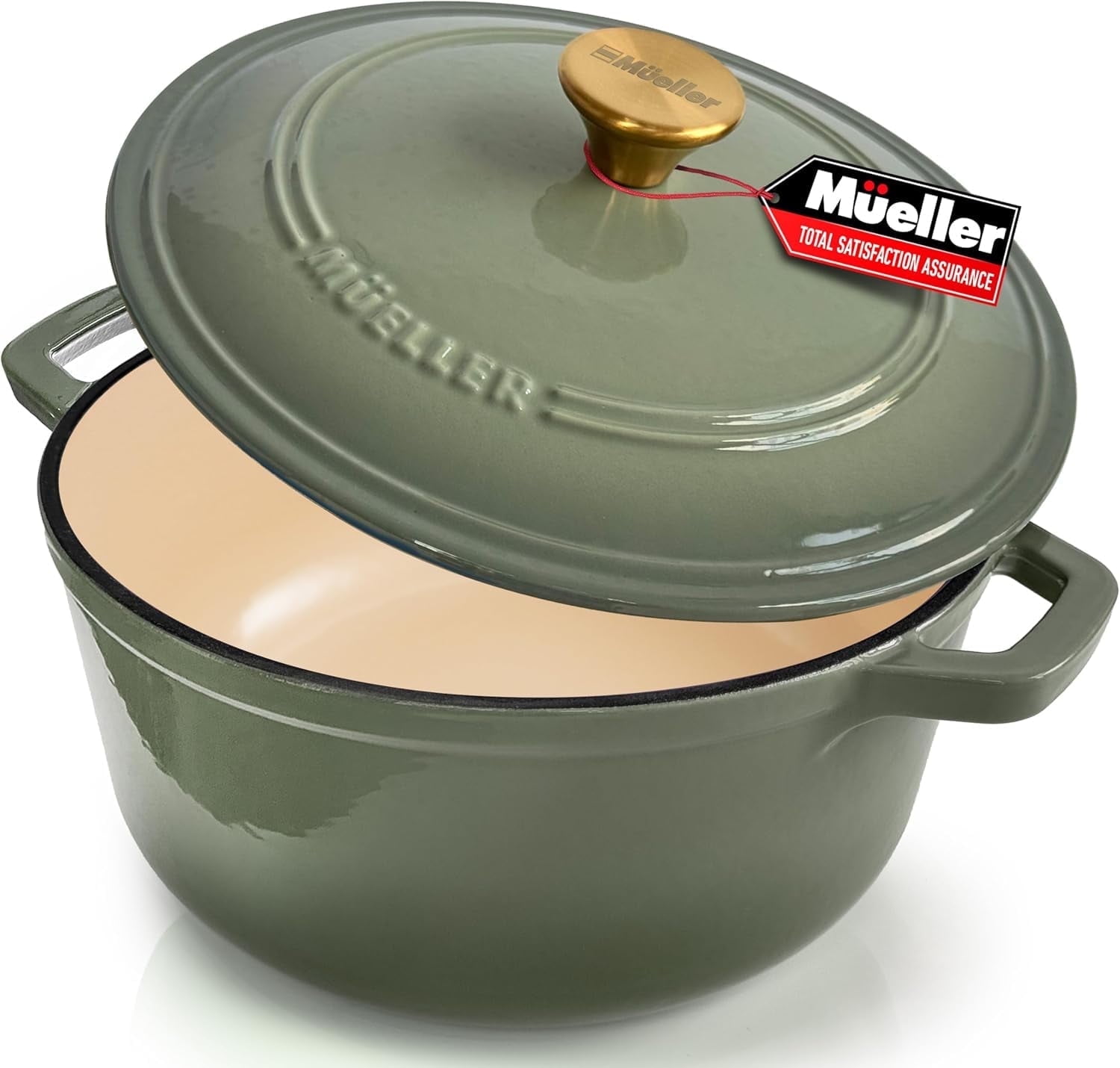 MÜELLERHOME 6 Quart Enameled Cast Iron Dutch Oven