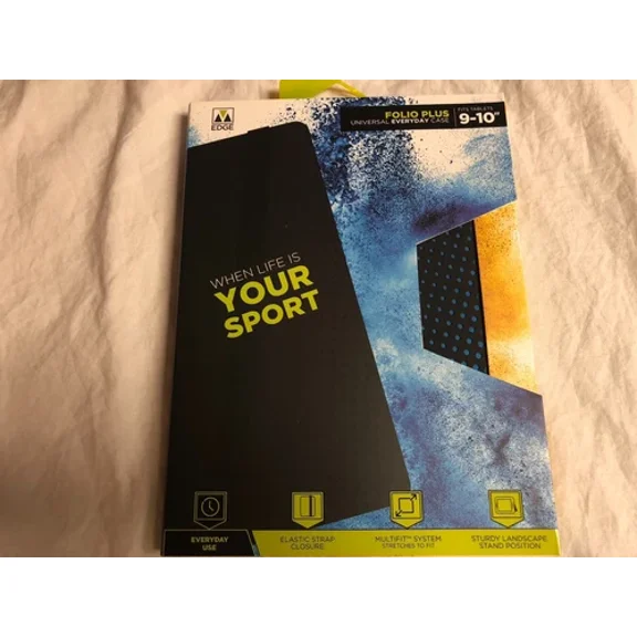 M-Edge Folio Plus Universal Tablet Case Fits 9-10" Devices Black Blue Brand New