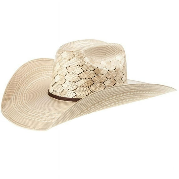 M+F Foot And Headwear Mens Twister 10X Tan and Ivory Shantung Straw Cowboy Hat