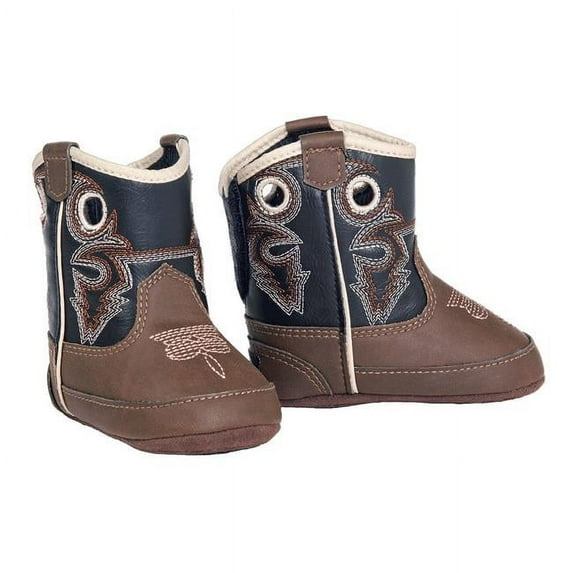 M&F Western 4429202-02 Kids Trace Baby Bucker Boots, Brown - Size 02