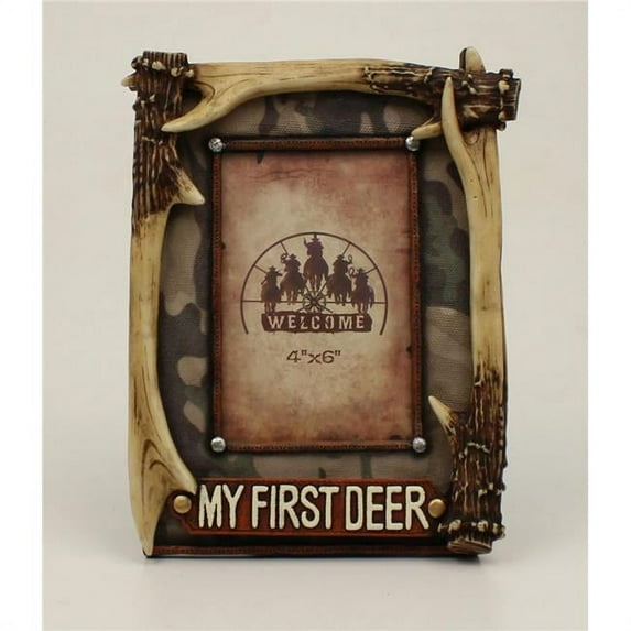 M&F Western 94489 My 1st Deer Antler Picture Frame - 4 x 6 in.