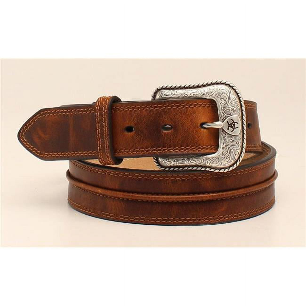 Ariat Men's Medium Brown Rowdy Center Leather Belt A1019444