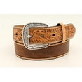 thumbnail image 1 of Ariat Men's Brown Crocodile Floral Tabs Leather Belt A1022008, 1 of 1