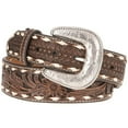 thumbnail image 1 of M&F Western A1033002-32 1.75-1.5 in. Men Ariat Taper Floral Genuine Leather Belts, Brown - Size 32, 1 of 2
