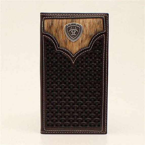 M&F Western A3542102 Ariat Rodeo Basketweave Calf Hair Rodeo CNC Wallets, Brown