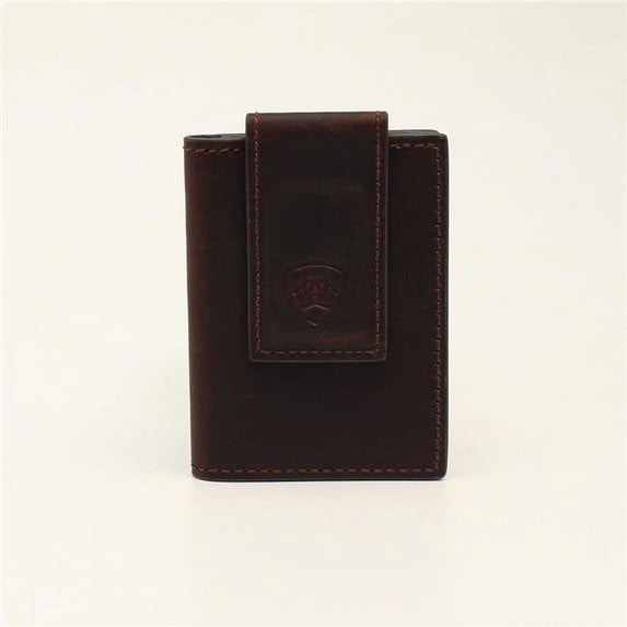 M&F Western A3543744 Ariat Bifold Money Clip Marbled Wallets, Medium Brown