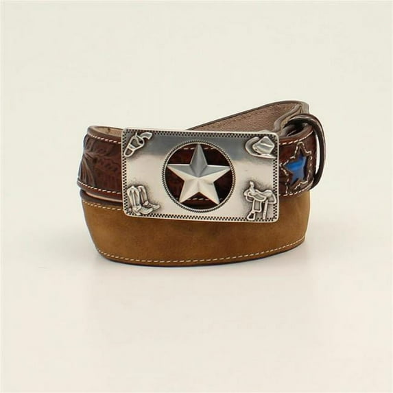 3D Belt Boy's Star Buckle Brown Leather Belt D120001502