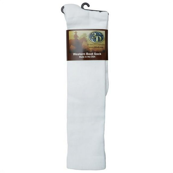 M&F Western DSO22 White Over-Calf Boot Sock - Large