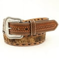 thumbnail image 1 of M&F Western N210000608-42 1.5 in. Men Basketweave Tabs Calf Hair Laced Edges Nocona Belts, Tan - Size 42, 1 of 1