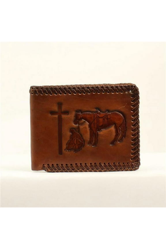 Nocona Men's Cowboy Prayer Leather Bifold Wallet N5413908