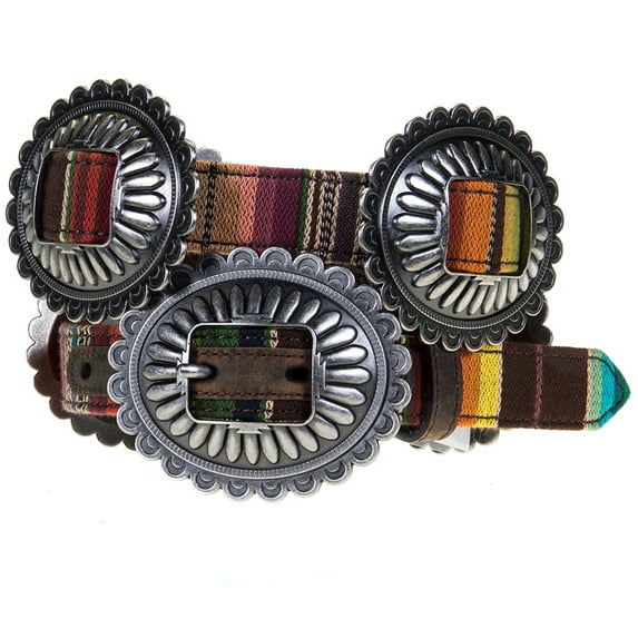 M+F Western Products Womens Serape Concho Belt XL Multi