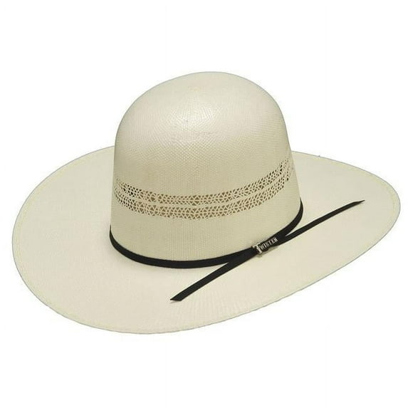 M&F Western T71850-7.125 4 in. Bangora Open Straw Cowboy Hats - Size 7.125
