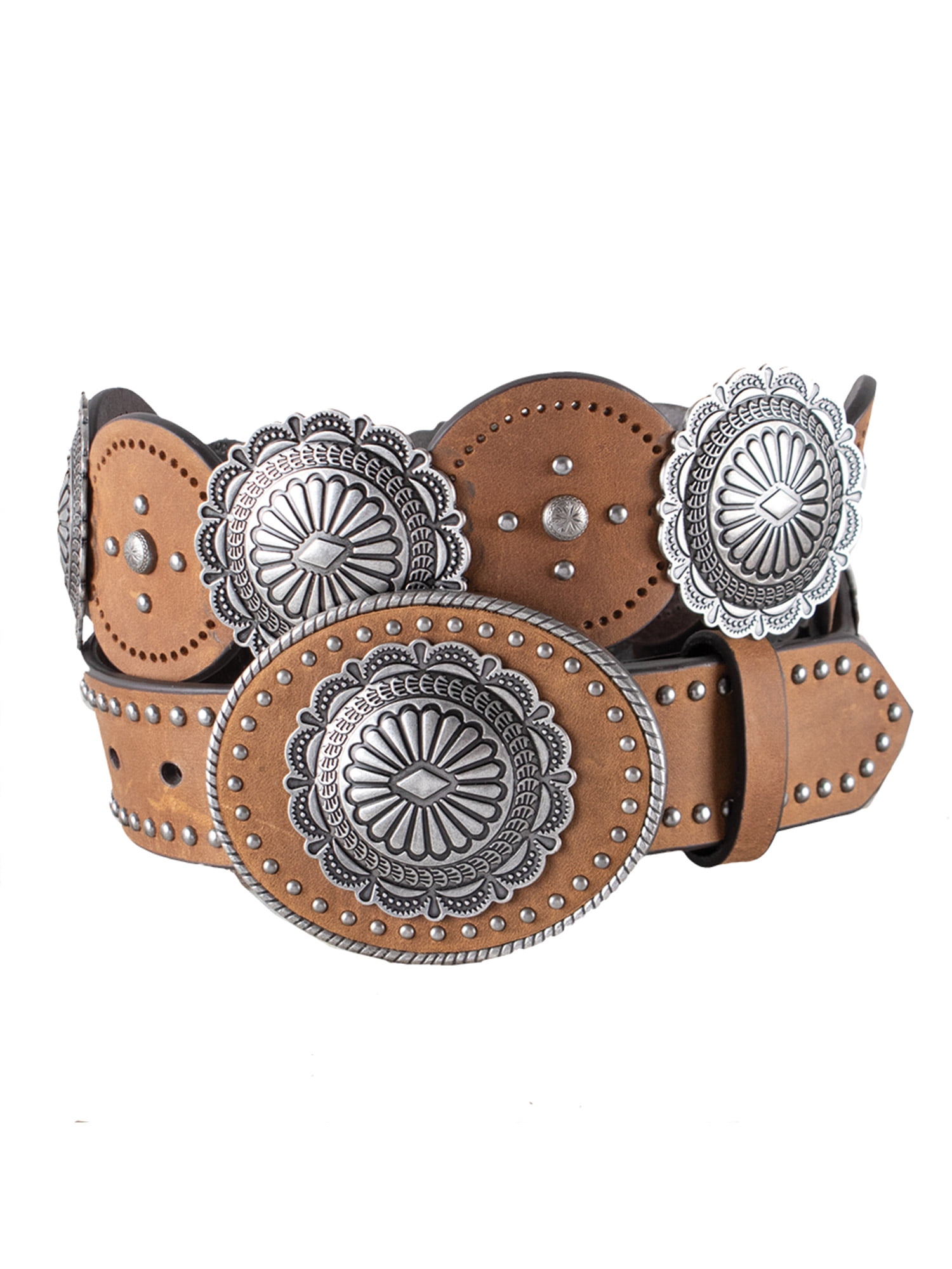 Large Oval Concho Belt Brown Leather Western Style il_fullxfull.3166157907_buh2.jpg main image 4