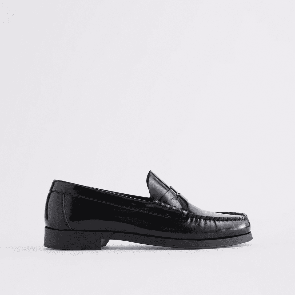 Free Assembly Men's Leather Moc Toe Penny Loafers - Walmart.com