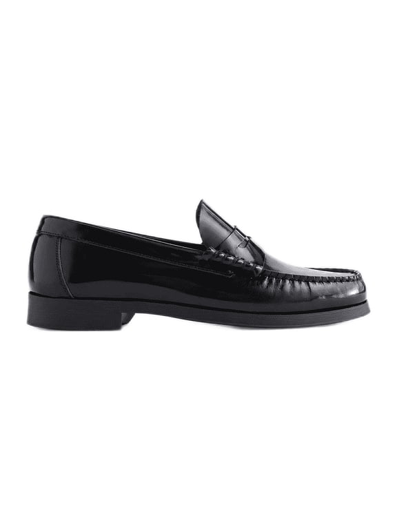 Men's Leather Moc Toe Penny Loafers