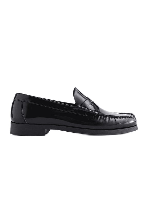Men's Leather Moc Toe Penny Loafers