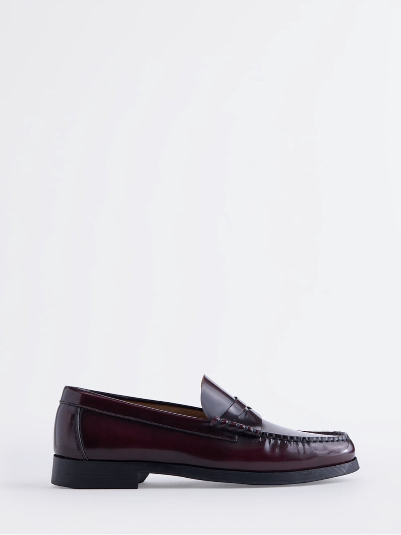Free Assembly Men's Leather Moc Toe Penny Loafers - Walmart.com