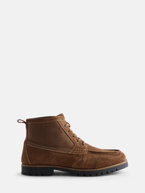 Men's Suede Moc Toe Mid Top Boots