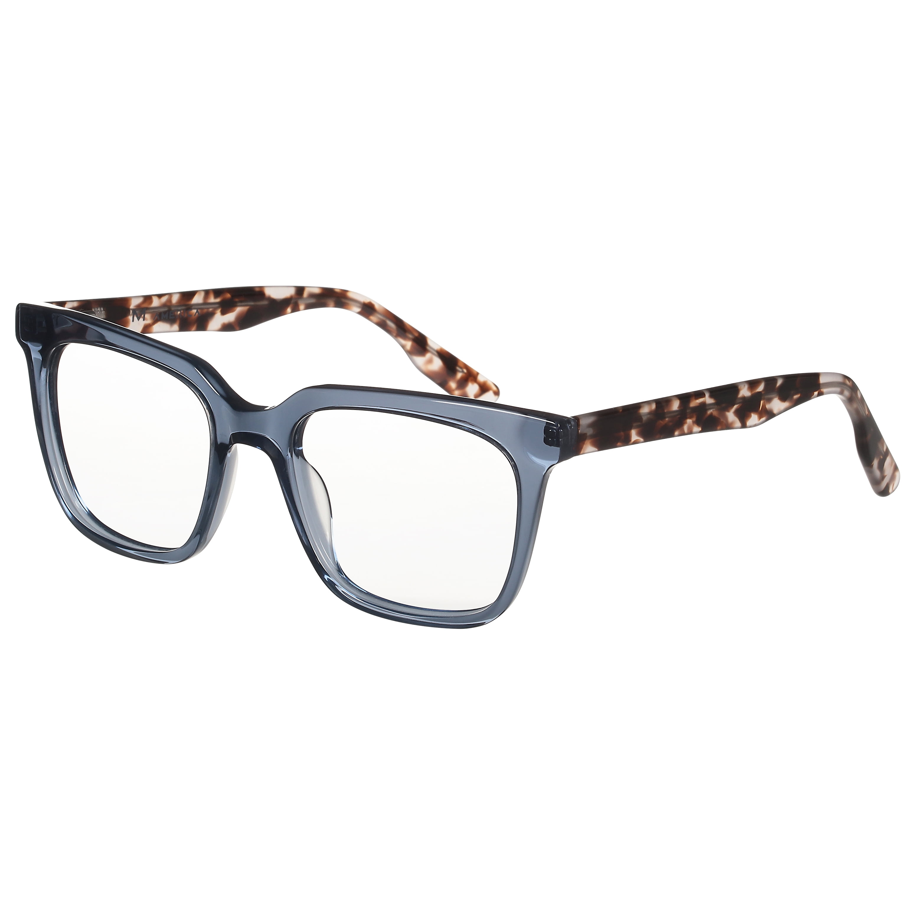 M Factory Women's Square Eyeglasses, Irving, Blue, with Case