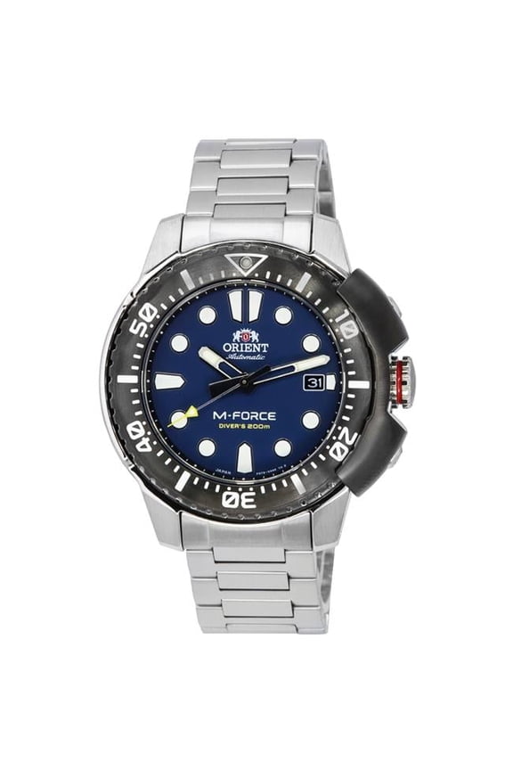 M-Force AC0L Sports Stainless Steel Blue Dial Automatic Divers 200M Mens Watch, Blue - Adult