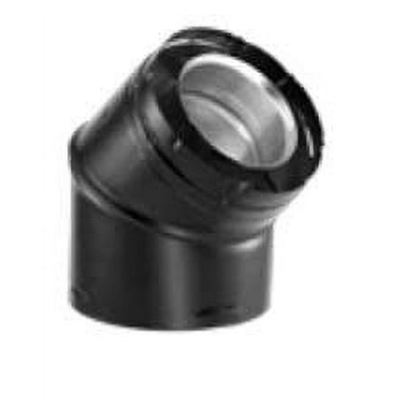 Simpson Duravent Elbow Direct Vent 4" Id X 6-5/8" Od 45 Deg. Black