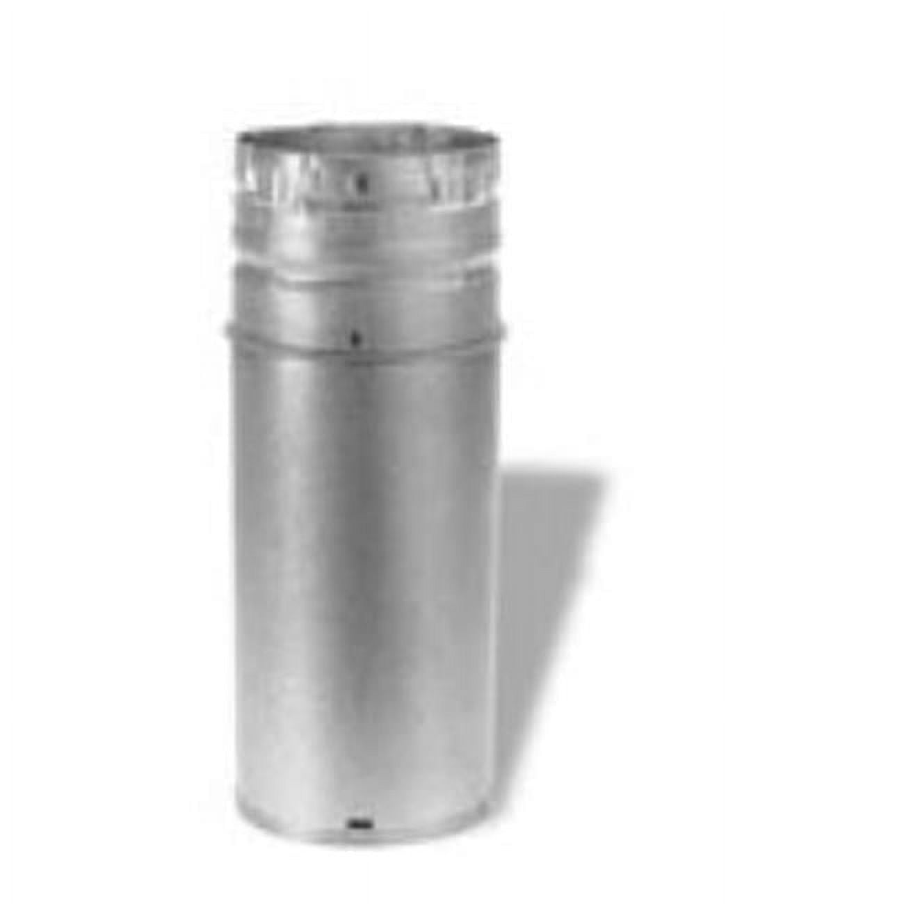M & G Duravent 4PVP-12A 4 Inch  x 12 Inch  Pelletvent Pro Pipe  Adjusts 4 Inch -10 Inch   304-alloy Stainless Inner Pipe  Galvalume Outer