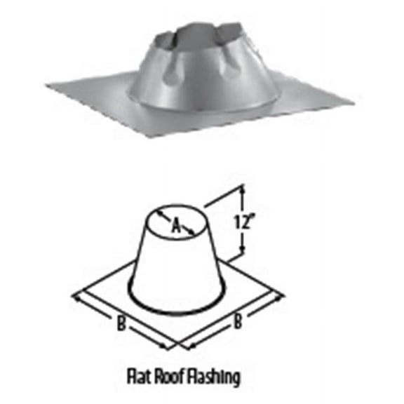 M & G Duravent 5DT-FF 5 Inch Dura Vent Duratech Flashing Flat Roof Galvanized Storm Collar Not Included