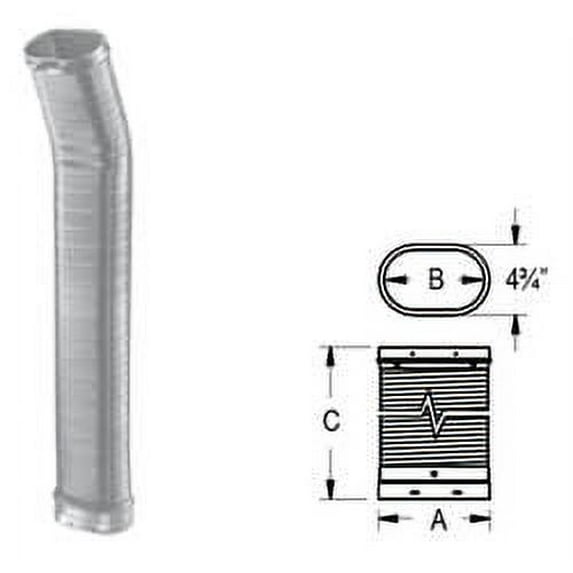 M & G Duravent 6DLR-36ORF DuraLiner 6 Inch x 36 Inch Oval-Round Flex Reline Pipe