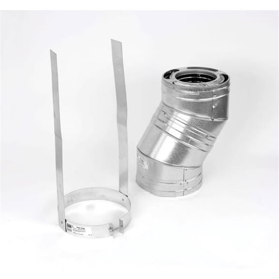 M & G Duravent 6DP-E30 6 Inch Dura-Vent Dura/plus 30 Deg Galvalume Elbow Kit Includes 2 Adj Elbows 1 Elbow Strap