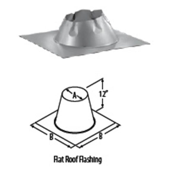 M & G Duravent 6DT-FF 6 Inch Dura Vent Duratech Flashing Flat Roof Galvanized Storm Collar Not Included
