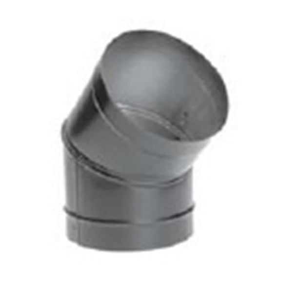M & G Duravent 8DBK-E90 8 Inch Dura-black 24-ga Welded Black Stovepipe 90 Deg Sectioned Nonadjustable Elbow