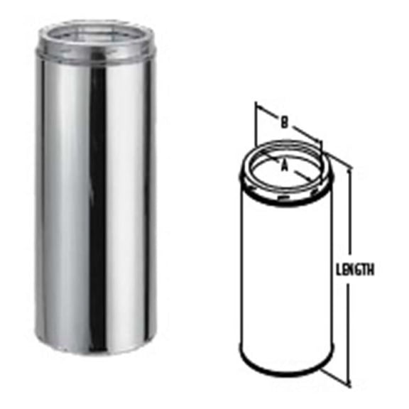 M  G Duravent 8DT-24CF DuraTech Chimney Length - Galvalume Outer - 8 Inch x 24 Inch