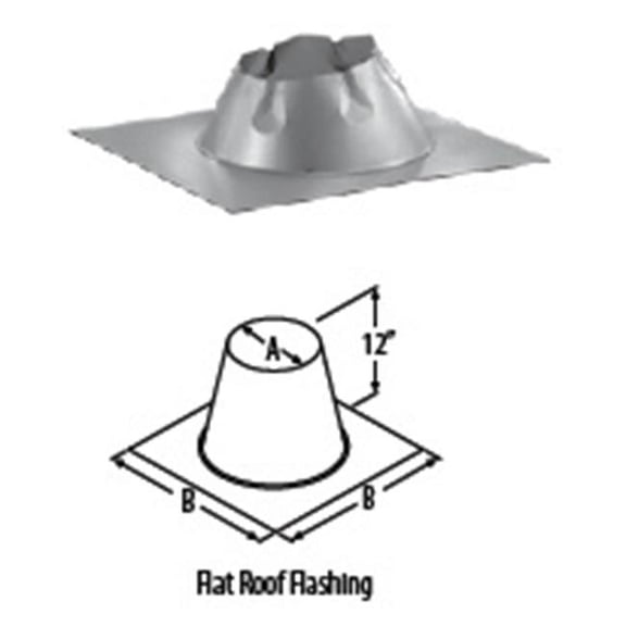 M & G Duravent 8DT-FF 8 Inch Duratech Flashing flat Roof Galvanized Storm Collar Not Included
