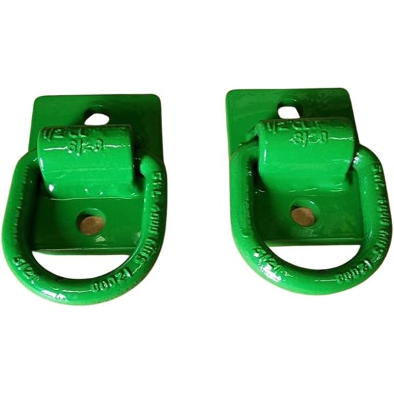M.G.E. Products Universal Heavy Duty Steel Bolt On D Ring Grab Hooks, Green, 2-Pack