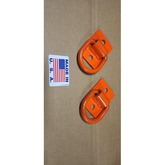 M.G.E. Products Universal Heavy Duty Steel Bolt On D Ring Grab Hooks, Orange, 2-Pack