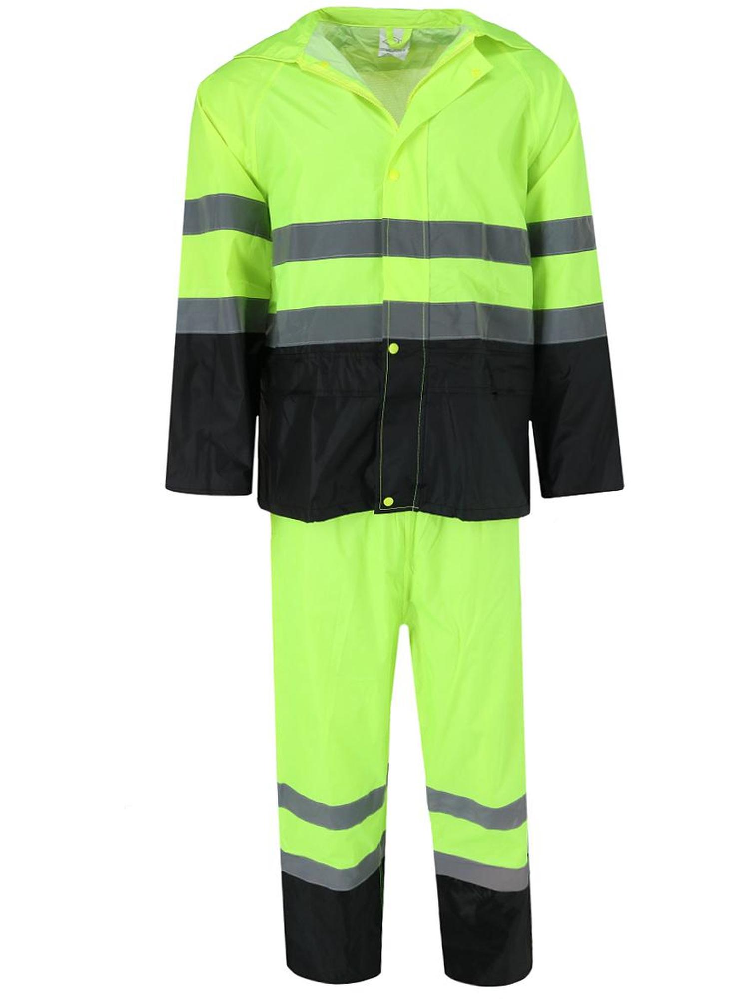 Adult High Visibility Rainsuit with Coat and Pants