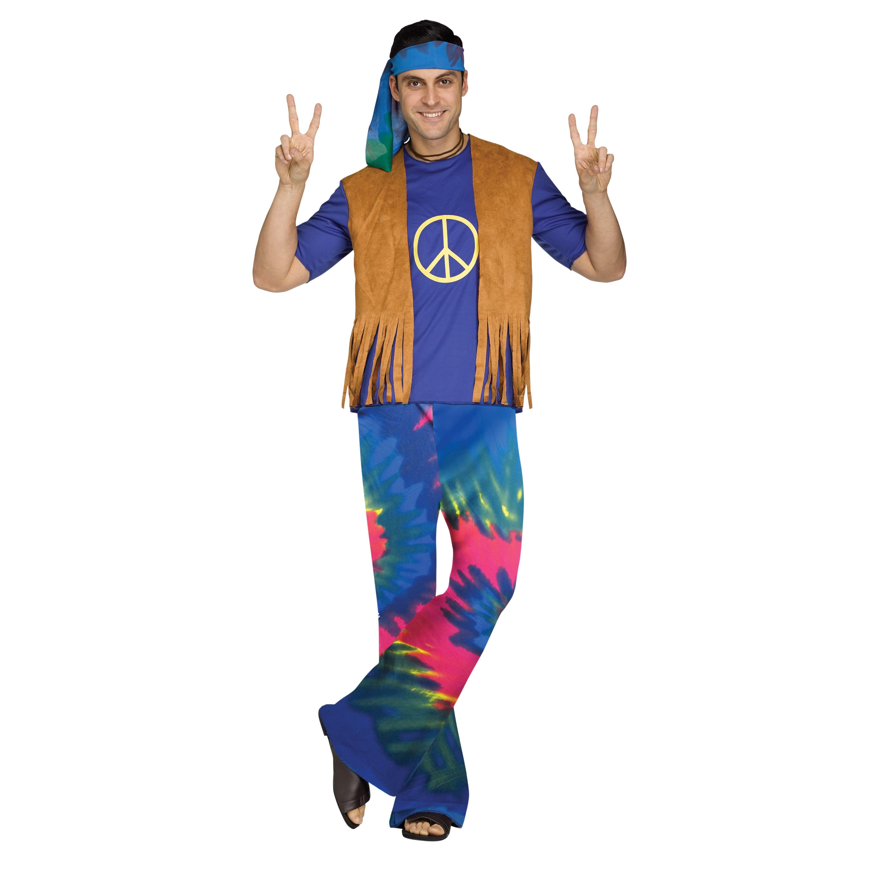 Hippie Guy, Halloween Costume for Adults, Men's Size L (36/38), by Way to Celebrate