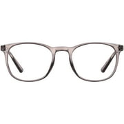 M+ Glasses Adult Plano Blue Light Lens Injection Unisex Frames, Parker, Grey Crystal, 51.0 - 21.0 - 141, with Case