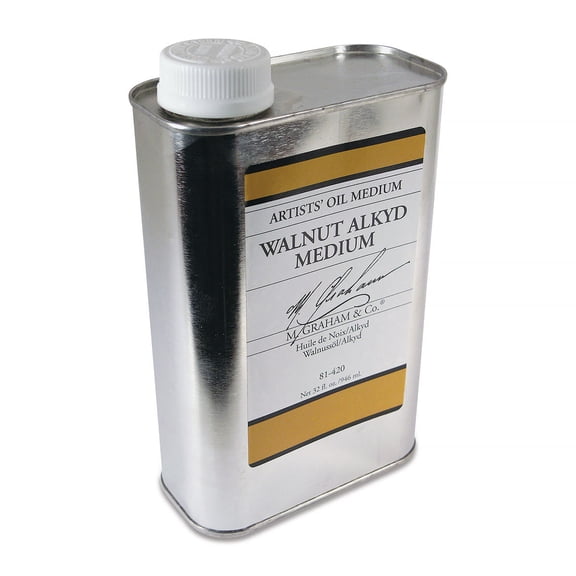M. Graham Walnut Alkyd Medium - Walnut Alkyd Medium, 32 oz bottle