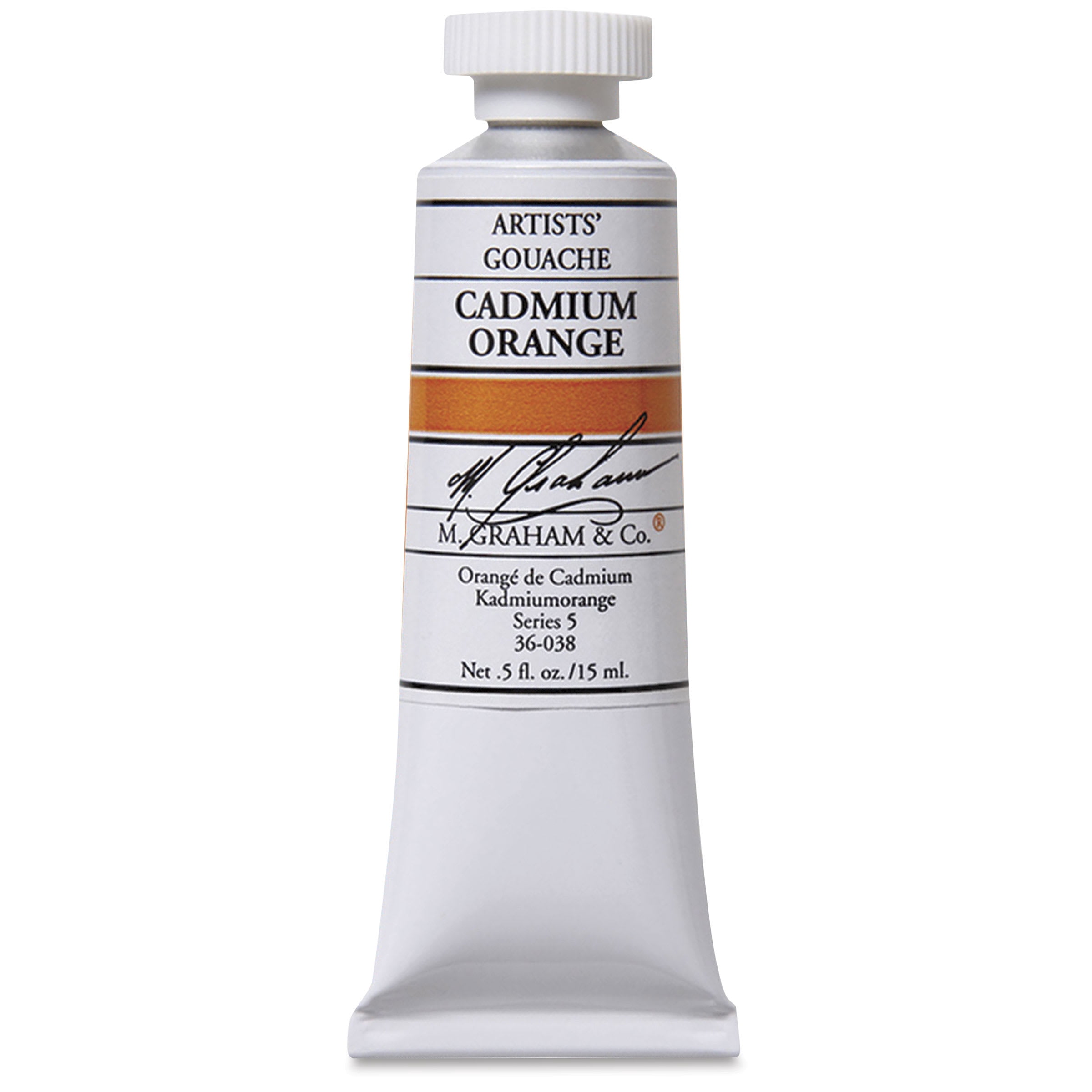 M. Graham Artists' Gouache - Cadmium Orange, 15 ml tube