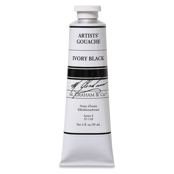 M. Graham Artists' Gouache - Ivory Black, 59 ml tube