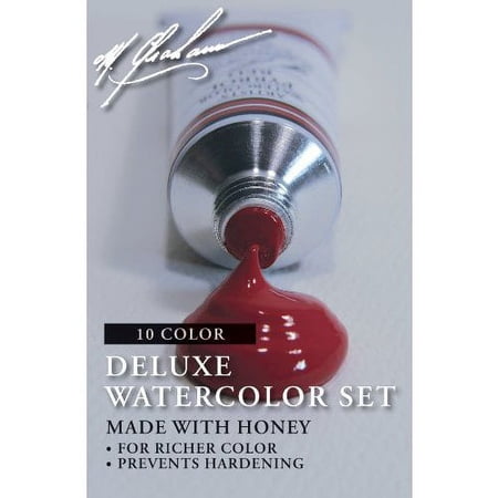 M. Graham GRM-33-10SET Intermediate 10-Color Watercolor Paint Set, 1/2-Ounce Tube