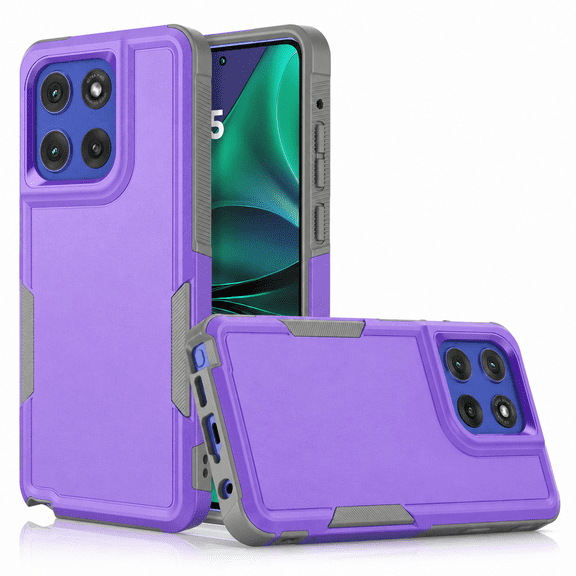 M&H for Motorola Moto G Stylus 5G 2026 / G Stylus 5G 2025 Phone Case, Shockproof Rugged Full Body Protection Heavy Duty Hard Plastic & Rubber 2-in-1 Bumper Cover - Purple
